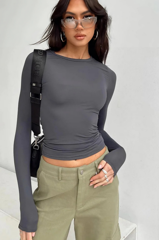 Utility Long Sleeve Crop Üst