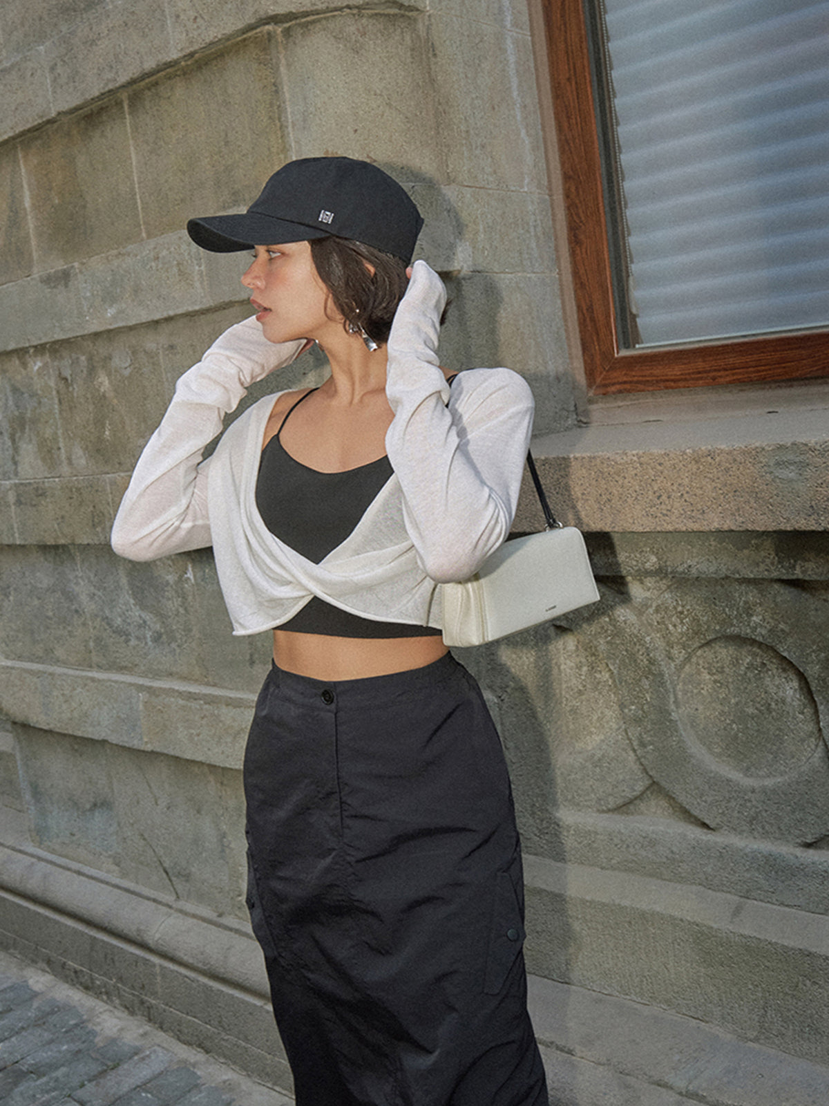 Twist Cover Up Crop Knit Üst