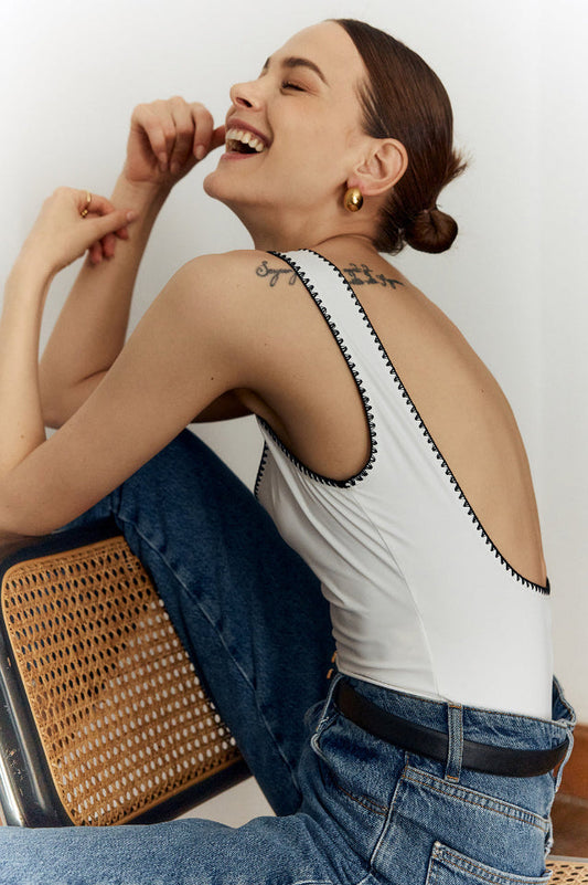 Backless Slim Low Cut Bodysuit