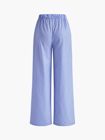 Casual Striped Wide Leg Pantolon