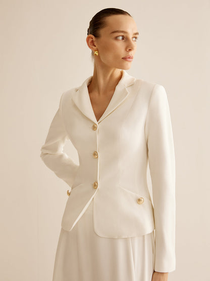 Elegant Metal-Button Blazer Ceket