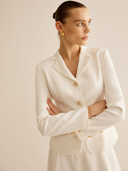 Elegant Metal-Button Blazer Ceket
