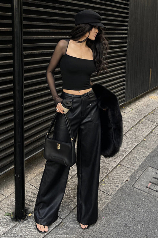 Square Neck Panel Crop Bluz
