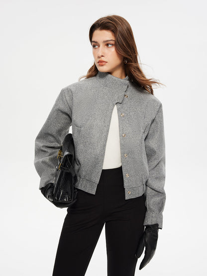 Button Clasp Short Blazer Ceket