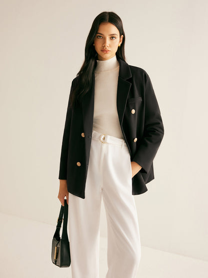 Metal-Detail Lapel Blazer Ceket