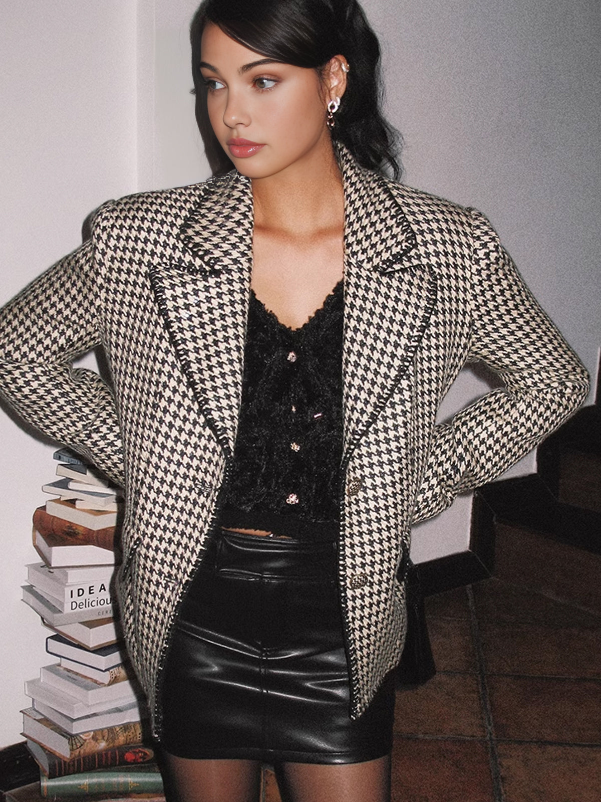 Retro Lapel Button Blazer Ceket