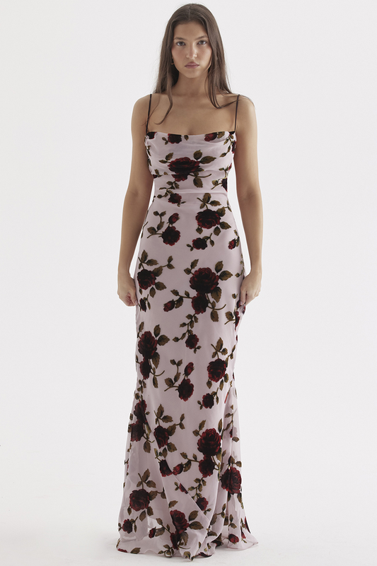 Pink Devoured Craft Maxi Elbise