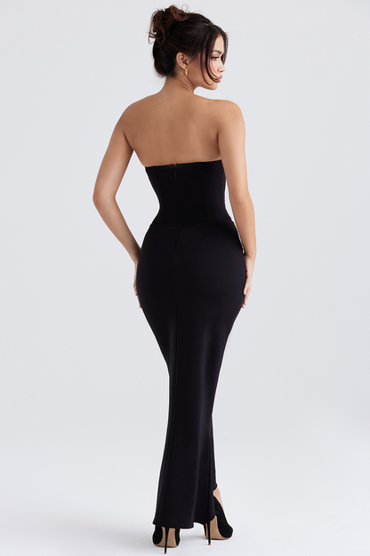 Sabine Black Tube Top Tunic Elbise