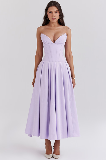 Lady Black Strapless Midi Elbise
