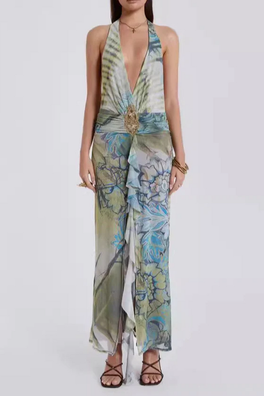 Cindy Plunge Maxi Elbise